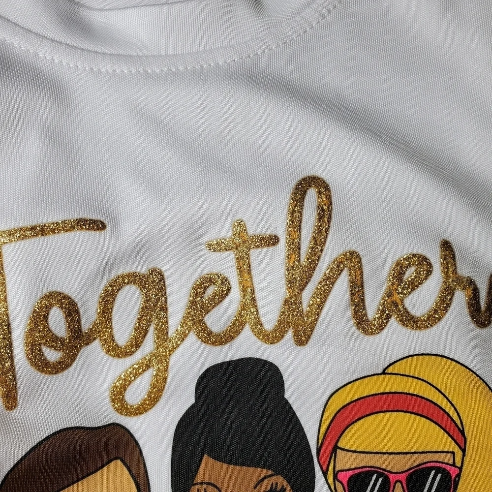 bcg girls size xs 6-6x white and gold shimmery t-shirt nwot